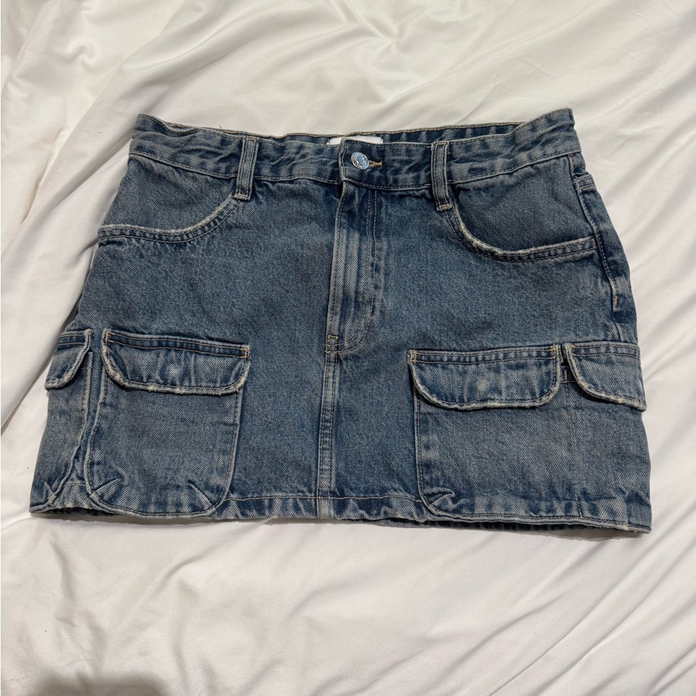 Zara Denim Mini Skirt with Pockets